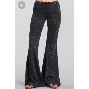 Chatoyant mineral washed flare leg pant